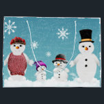 Mr&Mrs Snowman and their Family in Christmas  Large Gift Bag<br><div class="desc">This is a cosy design for Christmas. All of us love snowman. Exclusively,  here is snowman and his lovely family in a joyful photo illuminating familial feelings and joy.</div>