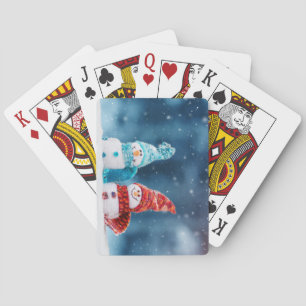 Mr. & Mrs. Snowman playing cards