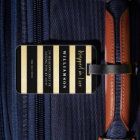 Mr & Mrs | Stylish Black & Gold Stripe Newlyweds