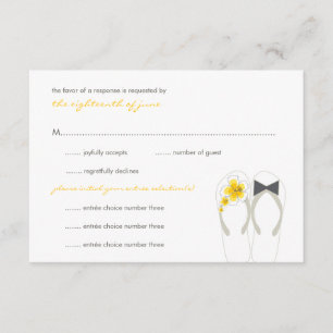 Mr & Mrs Summer Flip Flops Beach Wedding RSVP Card