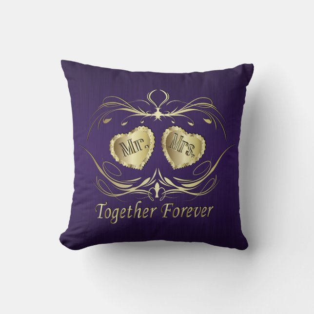 Mr & Mrs Together Forever | Personalise Cushion (Front)