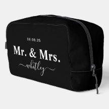 Mr. & Mrs. Toiletry Bag for Couple (Black)