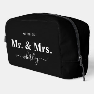 Mr. & Mrs. Toiletry Bag for Couple (Black)