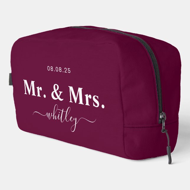 Mr. & Mrs. Toiletry Bag for Couple (Magenta:5f012) (Right Corner)