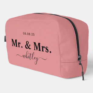 Mr. & Mrs. Toiletry Bag for Couple (Pink: E48E91)