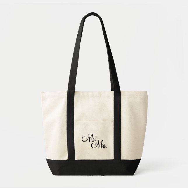 Mr. & Mrs. Tote bag Honeymoon & Newlywed gift (Front)