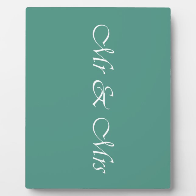 Mr & Mrs Typography Plaque (Front)