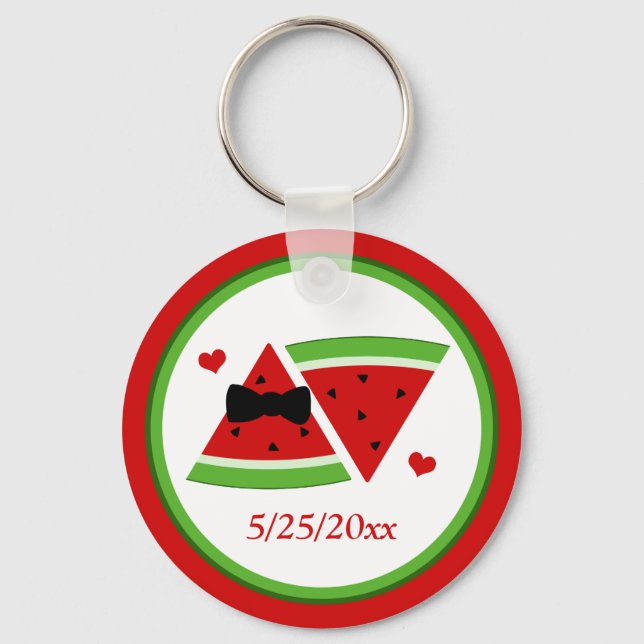 Mr & Mrs Watermelon  Personalised Basic Keychain (Front)