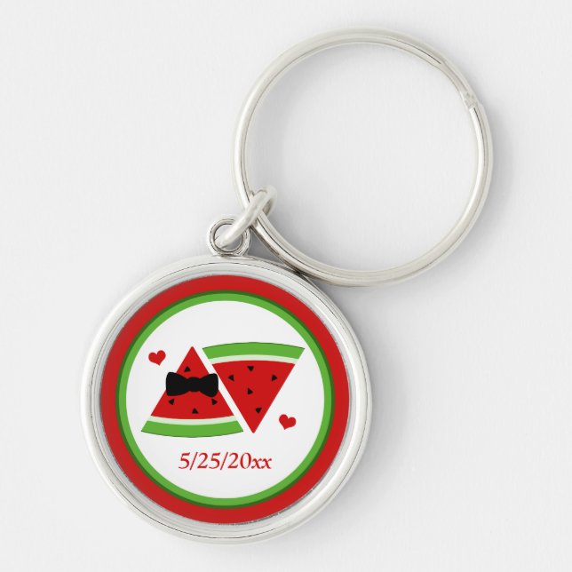 Mr & Mrs Watermelon  Personalised Premium Keychain (Front)