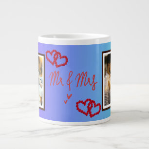 Mr & Mrs wedding, anniversary, personalised gift  Large Coffee Mug