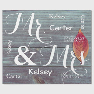 Mr & Mrs Wedding/Anniversary Personalised Names Wrapping Paper