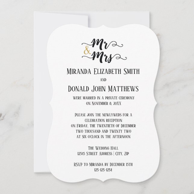 Mr. & Mrs. - Wedding Announcement (Front)