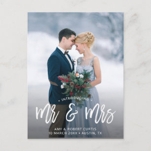MR & MRS.   wedding Announcement Postcard