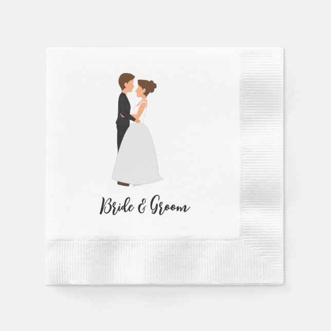 Mr & MRs Wedding  Bride & Groom Couple Napkin (Front)
