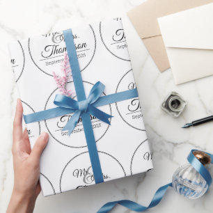 Mr. & Mrs. Wedding Celebration Date Wrapping Paper