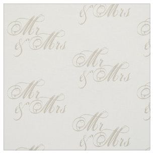 Mr&Mrs Wedding Celebration White Fabric