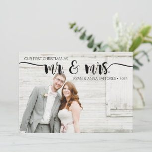 Mr & Mrs Wedding Christmas Holiday Photo Card