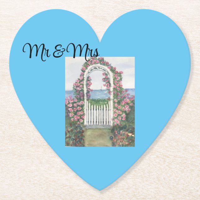 Mr & Mrs Wedding coasters for guests (Front)
