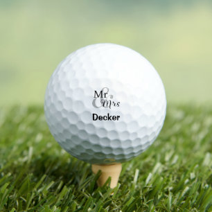 Mr & Mrs Wedding Couple  Golf Balls