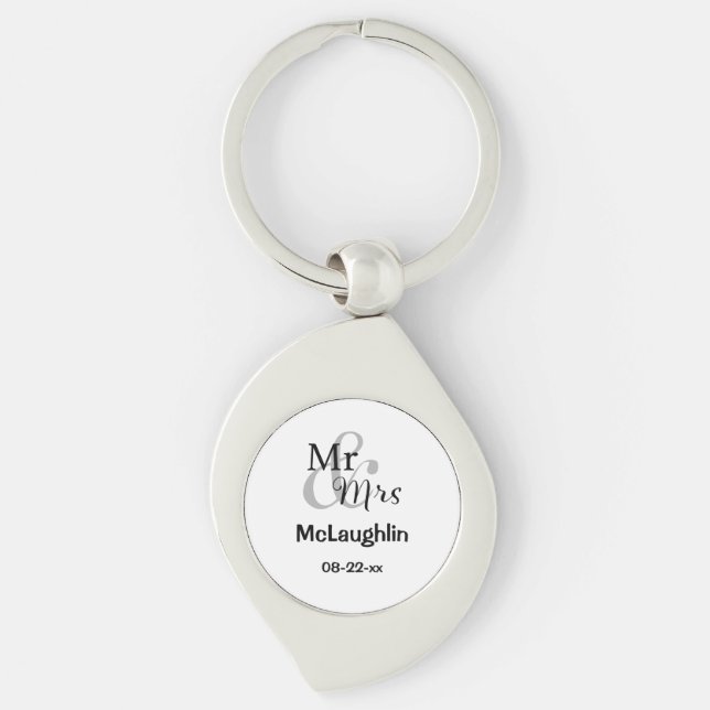 Mr & Mrs Wedding Couple Keychain (Front)