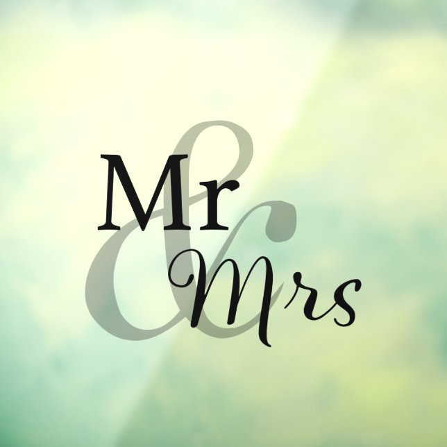 Mr & Mrs Wedding Couple  Window Cling (Sheet 3)