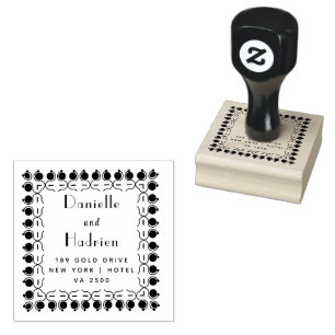 Mr & Mrs Wedding Custom Return Address Rubber Stamp