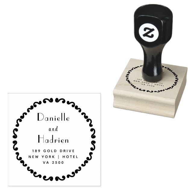  Mr & Mrs Wedding Custom Return Address Rubber Stamp (Stamped)