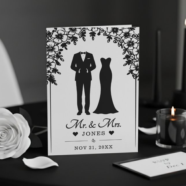 Mr & Mrs Wedding Dress Tuxedo Floral Arch Photo Programme (Mr & Mrs Wedding Dress Tuxedo Floral Arch Photo Program
)