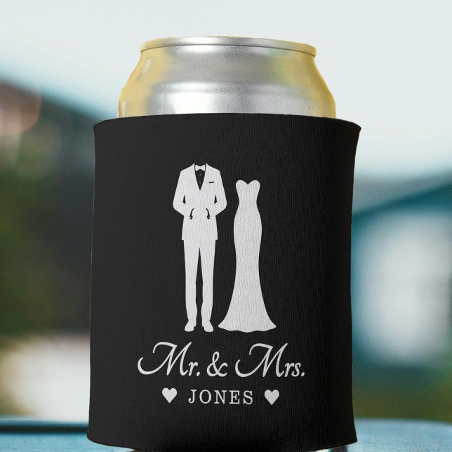 Mr & Mrs Wedding Dress Tuxedo Newlywed Couple Can Cooler (Mr & Mrs Wedding Dress Tuxedo Newlywed Couple Can Cooler
)
