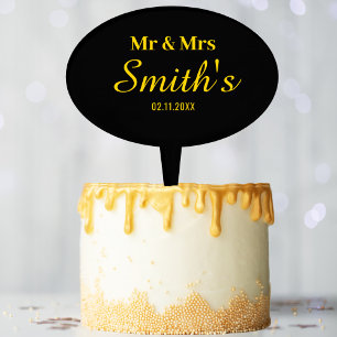 Mr Mrs Wedding Engagement Party Favour Bride Groom Cake Pick