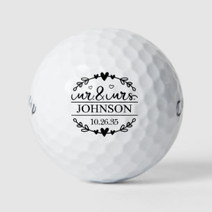 Mr & Mrs Wedding Favor Golf Balls