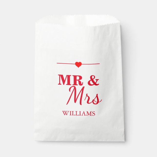 Mr. & Mrs. Wedding Favour Bags (Front)