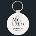 Mr & Mrs Wedding Favour Keyrings with Name & Date<br><div class="desc">These keychains make great wedding favours for your guests!</div>