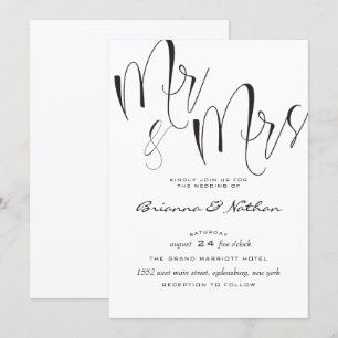 Mr & Mrs Wedding Invitation