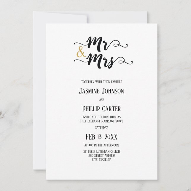 Mr. & Mrs. - Wedding Invitation (Front)