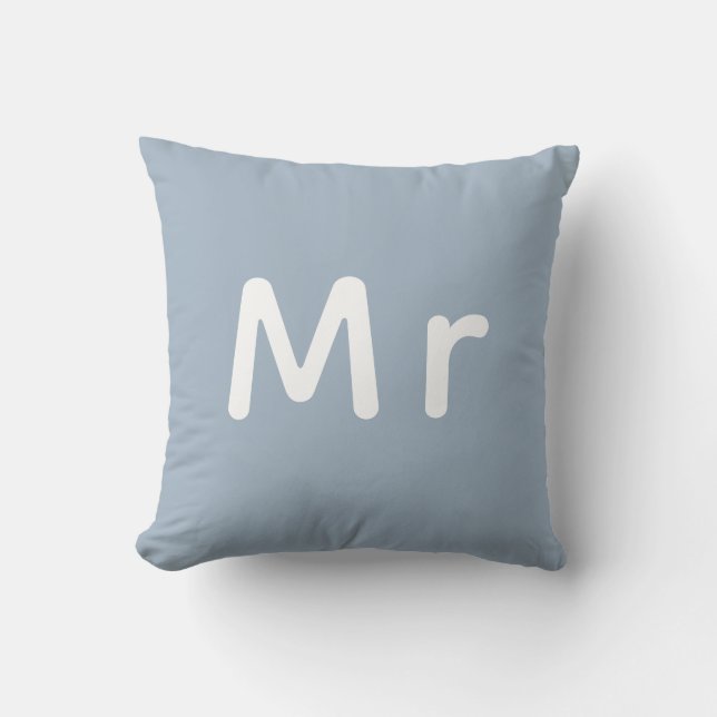 Mr. & Mrs. Wedding Monogram  Cushion (Front)