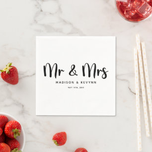 Mr. & Mrs. Wedding Napkin