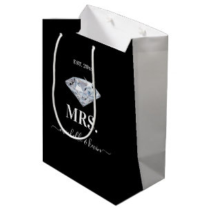Mr. & Mrs. Wedding Party Black & White Medium Gift Bag
