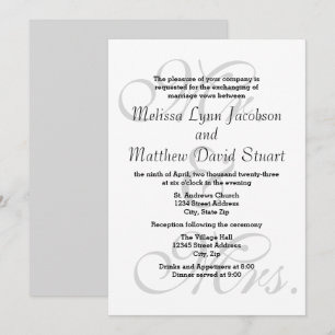 Mr. & Mrs. - Wedding & Reception Invitation