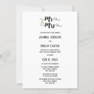 Mr. & Mrs. - Wedding/Reception Invitation