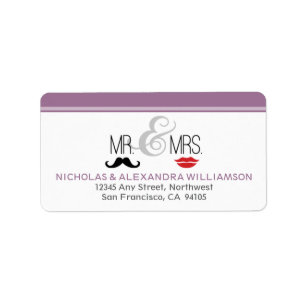 Mr. & Mrs. Wedding Return Address Labels (lilac)