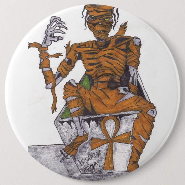 Mr. Mummy 6 Cm Round Badge (Front)