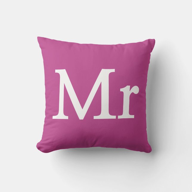 Mr name letter Monogram - Mr and Mrs cushion (Front)