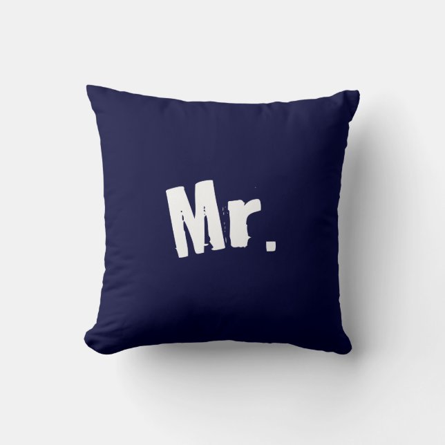 Mr. navy Blue Pillow (Front)
