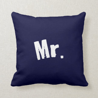 Mr. navy Blue Pillow