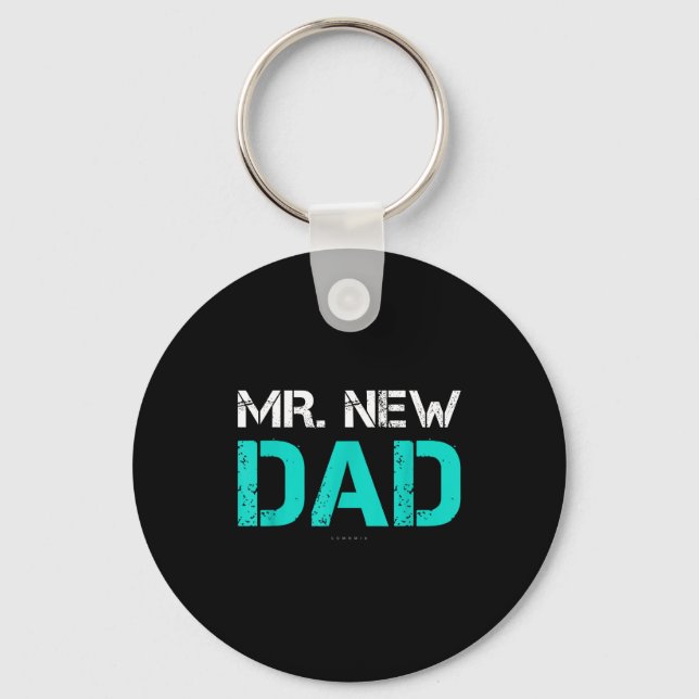 Mr. New Dad . Funny New Dad Tee Shirts  Key Ring (Front)