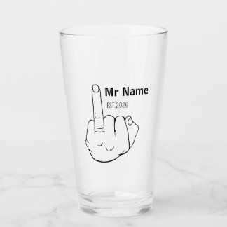 Mr Newly Wed Personalised Engagement Ring Finger  Glass