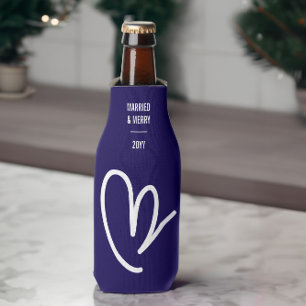 Mr Newlywed Custom Text Blue Bottle Cooler