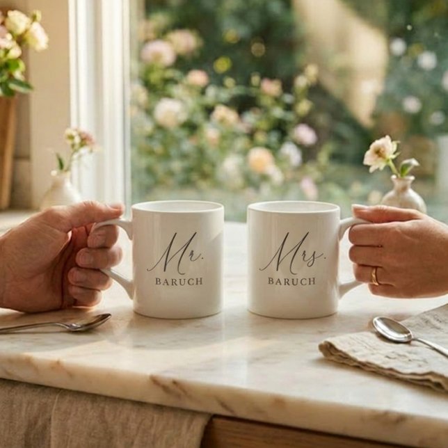 Mr Newlywed Elegant Script Espresso Cup (Creator Uploaded)
