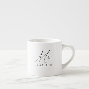 Mr Newlywed Elegant Script Espresso Cup
